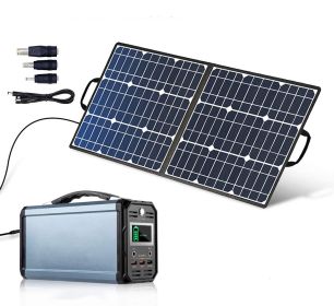 300W Solar Generator, FlashFish 60000mAh Portable Power Station Camping Potable Generator with 50W 18V Portable Solar Panel