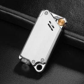 Electroplated Laser Sculpted Windproof Lighter (Option: Silver drawing)