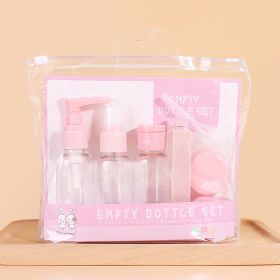 Travel Mini Makeup Cosmetic Face Cream Pot Bottles Plastic Transparent Empty Make Up Container Bottle Travel Accessories (Color: 1691 pink)
