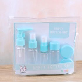 Travel Mini Makeup Cosmetic Face Cream Pot Bottles Plastic Transparent Empty Make Up Container Bottle Travel Accessories (Color: 1690 blue)