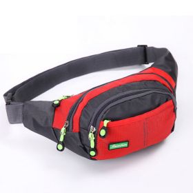 Multifunctional Sports Waist Bag Waterproof Outdoor Running Bag (Color: Red)