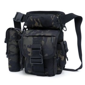 ANTARCTICA Waterproof Military Tactical Drop Leg Pouch Bag Type B Cross Over Leg Rig Outdoor Bike Cycling Hiking Thigh Bag (Color: CP BK)